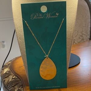 The Pioneer Woman Gold Necklace with Amber Pendant